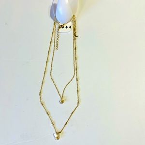 Gold butterfly Tjmax double layer necklace